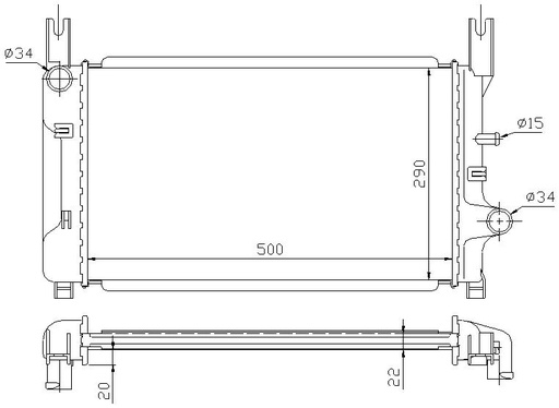 [05580] RAD. FORD FIESTA III (89-95) 1.4/1.6 16V/1.6 XR21/1.8D/1.8TD