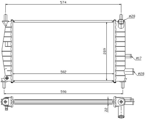 [05584] RAD. FORD FIESTA IV (95) 1.1 / 1.3EFi / MAZDA 121(96) 1.3