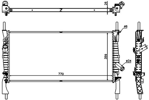 [05617] RAD. FORD TRANSIT VII (06) 2.3i 16v / 2.2 TDCi / 2.4 TDCi