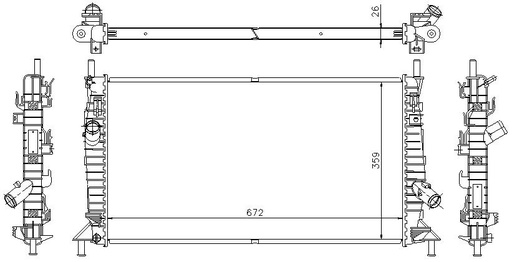 [05624] RAD. FORD FOCUS II (04) 1.4 / 1.6 / 1.8 / 2.0 CON A.A.