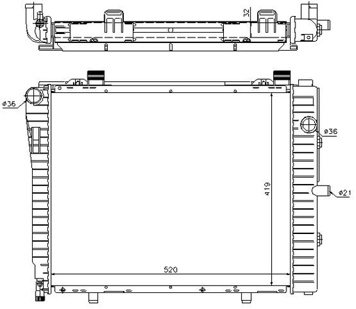[06032] RAD. MERCEDES W202 (95) M/A +/- C200KOMPRESSOR