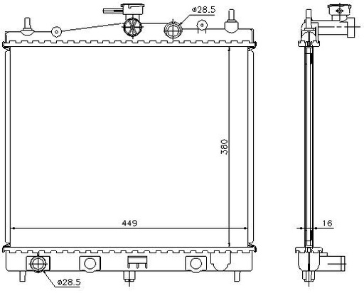 [06273] RAD. NISSAN MICRA K12 (02) 1.0i 16v / 1.2i 16v / 1.4i 16v