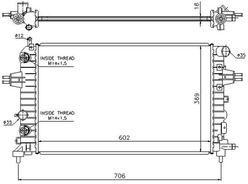 [06359] RAD. OPEL ASTRA H (04) M/A 1.2 / 1.4 / 1.8