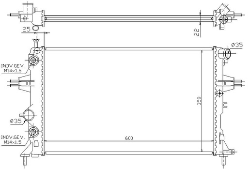 [06365] RAD. OPEL ASTRA G (97-99) 1.4 / 1.6 / 1.8 / 2.2
