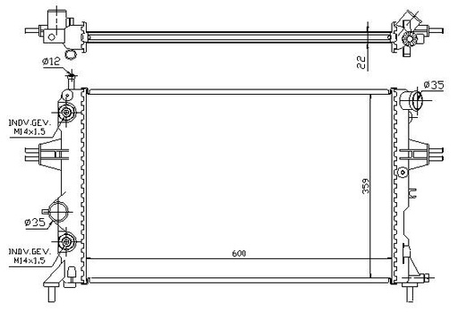 [06377] RAD. OPEL ASTRA G (98) 1.4 / 1.6 / 1.8 AUT +