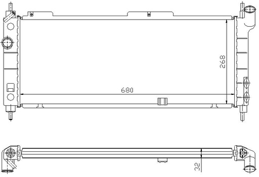 [06389] RAD. OPEL CORSA II (93-00) 1.2i / 1.4i 16v / 1.6 GSI 16v