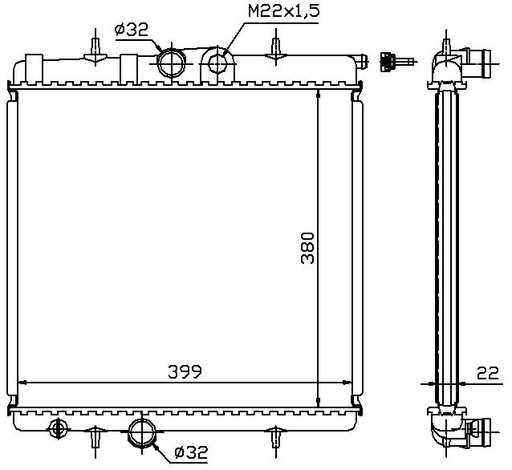 [06531] RAD. PEUGEOT 206 1.1 / 1.4 / 1.6