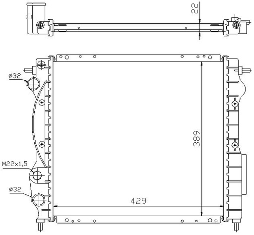 [06636] RAD. RENAULT CLIO (90-96) 1,1/1,2RL-RN-RT/1,4RN-RT/1,9D