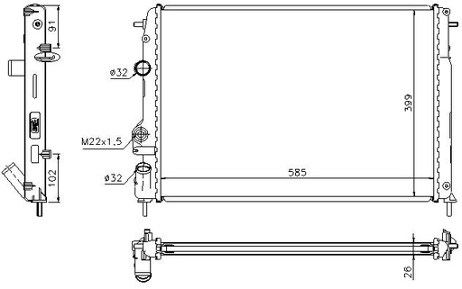 [06891] RAD. RENAULT MEGANE (95) 1.9D / 1.9DCi / 1.9DTi