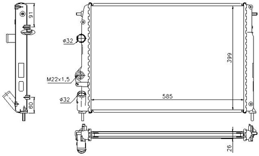[06907] RAD. RENAULT MEGANE (98)  1.4/1.6/1.8/1.9TDI/2.0 16v