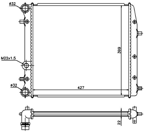 [07190] RAD. VAG FABIA/IBIZA/CORDOBA/POLO (99) - 1.2/1.4/1.6