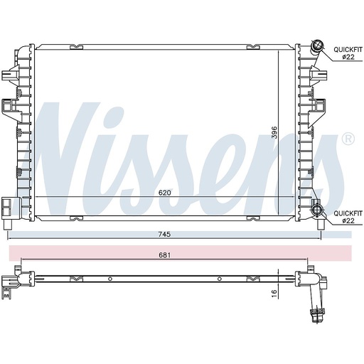 [07390] RAD. AUXILIAR AUDI A3 (12) 1,0TSI / 1,2TFSI / 1,4GAS / 1,4TFSI / 1,6TDI / 2,0TDI
