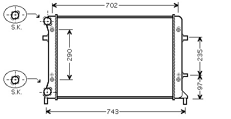 [07408] RAD. VAG (03) +/- A3/TT/PASSAT/EOS 3.2i V6